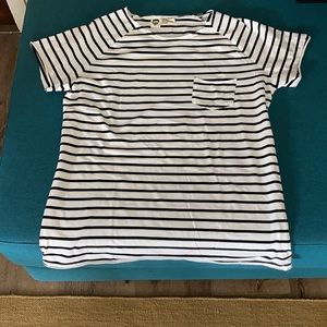 Future Monsters sailor stripes raglan in black and white, size L